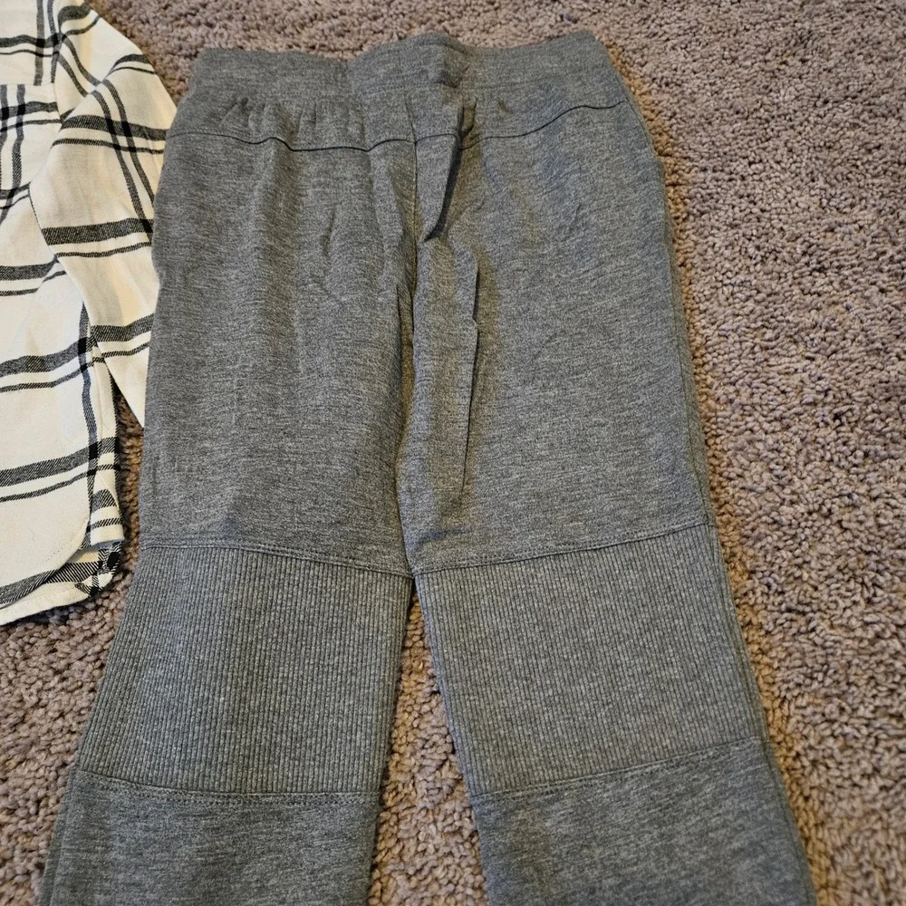 Splendid 2-Piece Flannel Jogger‎ Set Kids Size 6 Charcoal Cream NEW Plaid Shirt